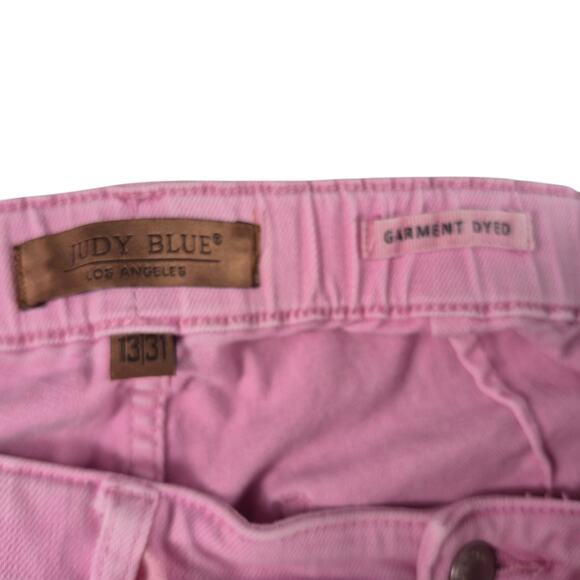 Judy Blue Pink Hi Rise Garment Dyed Elastic Waist Jogger Jeans Pants 13 31 - Picture 3 of 4